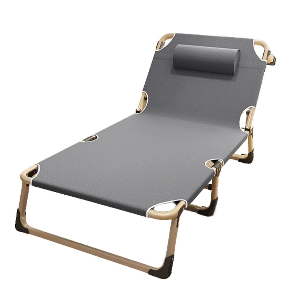 WANGCEPLSD Folding Bed, Folding Camping Cot for Adults, Lightweight Portable Sleeping Cot with Pillow for Outdoor Camping, Lounging and Napping, Support 150kg/330lbs(Small)