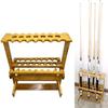 BAoce Pool Stick Holder,Floor Stand Solid Wood Cue Rack Holder Only Holds 23 Pool Billiard Stick Pole Bracket Easy to Assemble LPZ24824(Color:Yellow) view 2