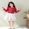 LYSMuch Toddler Baby Girl Long Sleeve Collar Shirt Peter Pan Blouse Lace Undershirt Top Solid Color Clothes5-6T, Red view 2