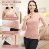 ATTIQOZI Women's Fleece Lined Thermals Underwear Tops Base Layer Tank Top Vest for Cold Weather 4,5Pairs Black/Purple/Pink/Red M view 4
