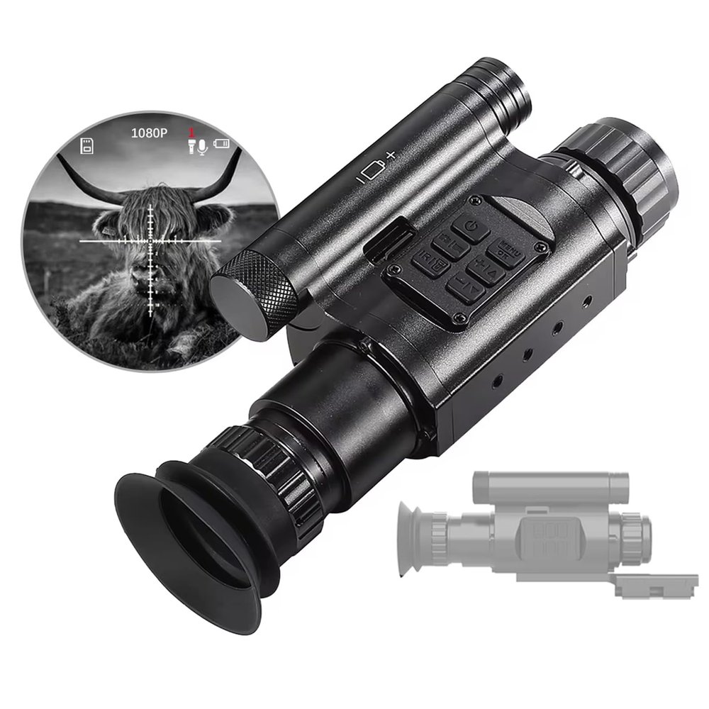 HMWOKPOT Infrared Digital Night Vision Monocular, Night Vision Scope FHD 1080P Hunting Surveillance in Total Darkness for Camping Observations,35mm