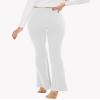 YOLIX Flare Leggings for Women with Pockets - Crossover High Waisted Black Flared Leggings for Yoga Gym Workout view 3