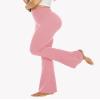 YOLIX Flare Leggings for Women with Pockets - Crossover High Waisted Black Flared Leggings for Yoga Gym Workout view 2