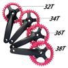 MLIKYRGK 152/165/170MM Mountain Bike Crankset Square Taper Cranksets 104 BCD 32/34/36/38T Single Speed Narrow Wide Chainring Crank Arm Set for 7/-12 Speed Aluminum Alloy(Red,165MM 32T) view 3