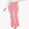 YOLIX Flare Leggings for Women with Pockets - Crossover High Waisted Black Flared Leggings for Yoga Gym Workout view 3