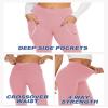 YOLIX Flare Leggings for Women with Pockets - Crossover High Waisted Black Flared Leggings for Yoga Gym Workout view 4
