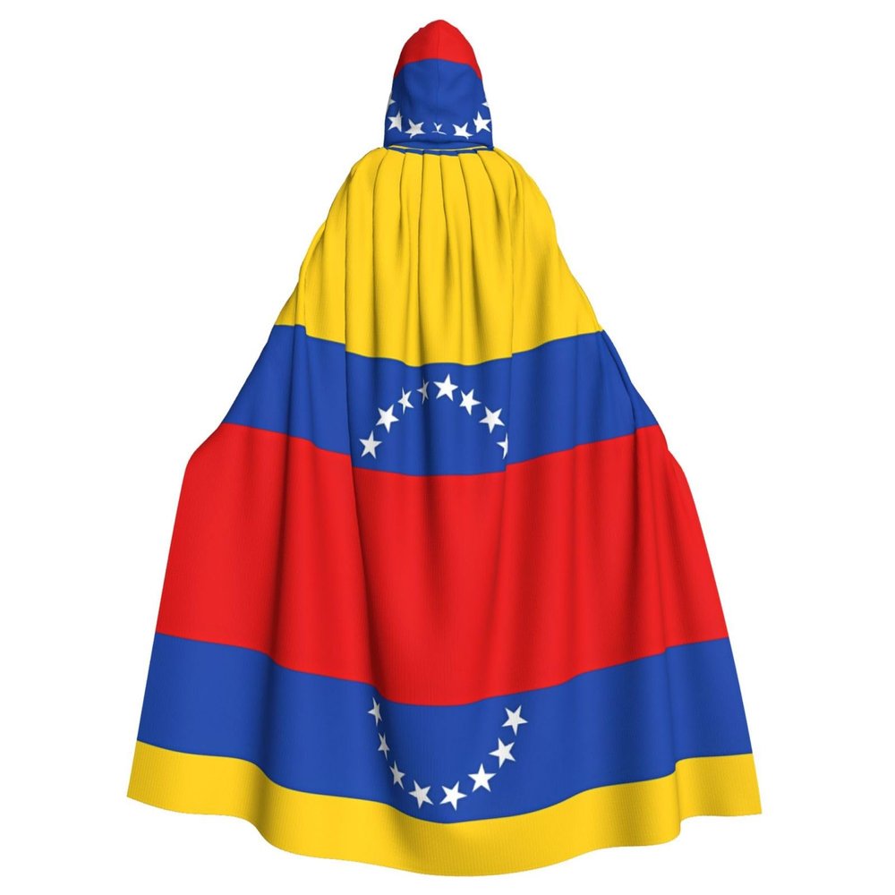 WHJYYXDE Flag of Venezuela Pattern Quality Halloween hooded cape Hooded Cloak Suitable for cosplay costumes