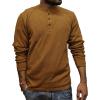 Men Waffle Thermal Henley Shirt Fashion 3-Button Long Sleeve Shirts Casual Pullover Athletic Tee Shirts (Large,Yellow) view 1