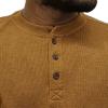 Men Waffle Thermal Henley Shirt Fashion 3-Button Long Sleeve Shirts Casual Pullover Athletic Tee Shirts (Large,Yellow) view 3