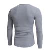 Mens Ribbed Henley T-Shirts Casual Slim Fit Long Sleeve V-Neck Muscle Shirts Lightweight Pullover Sweater (Medium,Grey) view 2