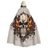 WHJYYXDE fire Skull Printing Halloween hooded cape Hooded Cloak Suitable for cosplay costumes, Christmas parties view 1