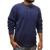 Men Waffle Thermal Henley Shirt Fashion 3-Button Long Sleeve Shirts Casual Pullover Athletic Tee Shirts (Large,Dark Blue) view 1