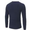 Mens Ribbed Henley T-Shirts Casual Slim Fit Long Sleeve V-Neck Muscle Shirts Lightweight Pullover Sweater (Large,Dark Grey) view 2