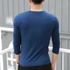 Mens V-Neck Long Sleeve T-Shirts Slim Fit Casual Thermal Workout Shirts Lightweight Soft Baseball Pullover Tops (3X-Large,Dark Blue) view 3