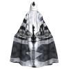WHJYYXDE Black White Chess Checkerboard Printed Halloween hooded cape Hooded Cloak Suitable for cosplay costumes, Christmas parties view 1