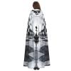 WHJYYXDE Black White Chess Checkerboard Printed Halloween hooded cape Hooded Cloak Suitable for cosplay costumes, Christmas parties view 4