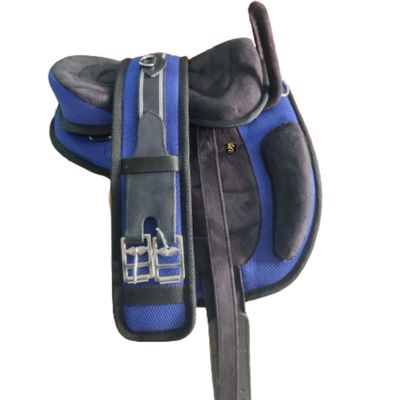 AD Saddlery All Purpose Synthetic Treeless Freemax Synthetic Suede English Horse Saddles Tack Free Matching Girth Leather Straps Size: 10"-18" inches Seat Available MOD02 (17.5" inches Seat)