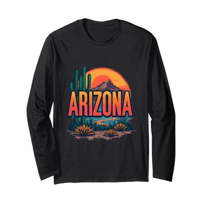 Arizona Desert Landscape Sunset Cacti Nature Lovers Long Sleeve T-Shirt