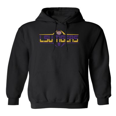CornBorn LSU Tigers - Hooded Fleece Striped Tigers Football Laces - Black - 5X