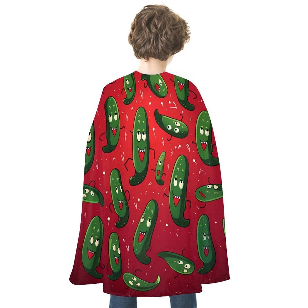 Funny Pickle Funny Halloween Cape Costume Superhero Cloak for Cosplay Parties for Men Women
