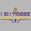 CornBorn Louisiana State University Sweatpants - Premium Fleece Striped Tigers Football Laces - Gray - Medium view 2