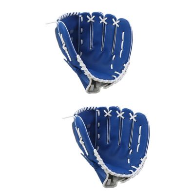 BRIGHTFUFU 2pcs Pu Baseball Glove for Boys and Girls Infielder Pitcher Glove Blue Design for Young Players Comfortable Fit for Training and Play
