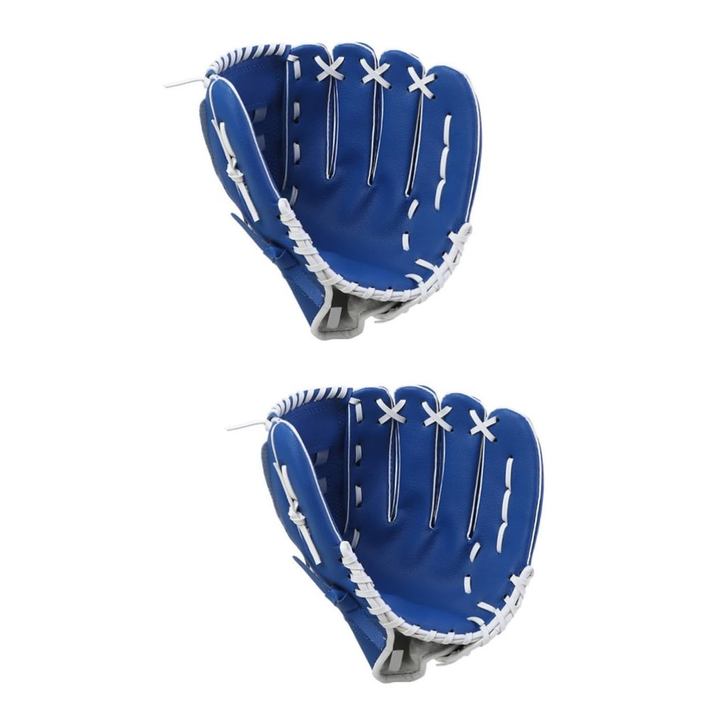 BRIGHTFUFU 2pcs Pu Baseball Glove for Boys and Girls Infielder Pitcher Glove Blue Design for Young Players Comfortable Fit for Training and Play