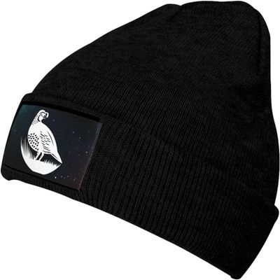 TANGZHONGK Quail Hunting Bird Beanies Hats for Guys, Beanie for Men Women, Knit Hat for Men, Winter Hats for Men Black