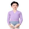 DanceDaily Long Sleeve Dance Sweater Knit for Girls Soft Purple Ballet Sweater for Kids Pullover Dance Sweater Winter view 1