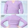 DanceDaily Violet V-Neck Dance Sweater Long Sleeve Ballet Shrug Soft Core Yarn Sweater Warm up Tops for Ballerina Winter view 2