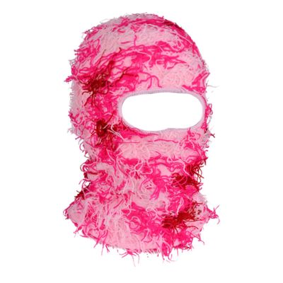 yolrdiw 2 Pieces Winter Distressed Balaclava Knitted Ski Full Face Mask for Women Men Camo Pink