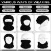 yolrdiw 2 Pieces Winter Distressed Balaclava Knitted Ski Full Face Mask for Women Men Camo Pink view 3