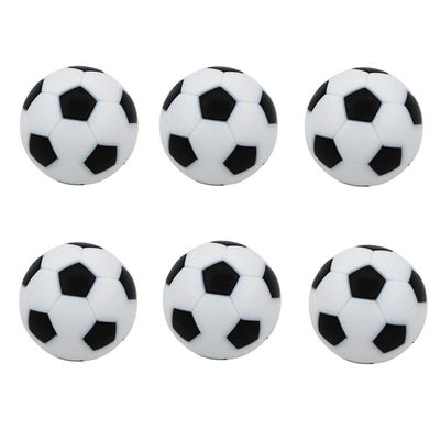 Mini Soccer Balls Set for Tabletop Games Colors, Pack of 6, Black