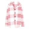 GOHRSHA Womens Plaid Shacket Fleece Sherpa Lined Jackets Hooded Long Sleeve Fuzzy Button Down Cardigan Trendy Winter Coats view 3