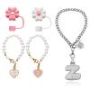 Cup Charms for Stanley Handle- Letter Charms Accessories for Stanley Handle 40 Oz Tumblers Gold Initial Keychain Water Bottle Cup with Diamond Glitter Jewelry Personalized Decorations view 1