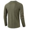 Men's Waffle Crewneck Henley Shirt Lightweight Long Sleeve Stretchy Shirt Classic Pullover Undershirt Sweater (XX-Large,Army Green) view 3
