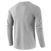 Men's Waffle Crewneck Henley Shirt Lightweight Long Sleeve Stretchy Shirt Classic Pullover Undershirt Sweater (X-Large,Light Grey) view 3