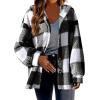 GOHRSHA Womens Plaid Shacket Fleece Sherpa Lined Jackets Hooded Long Sleeve Fuzzy Button Down Cardigan Trendy Winter Coats view 2