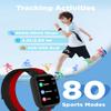 BIGGERFIVE Smart Watch for Kids, 1.8" Fitness Tracker Watch Pedometer, Heart Rate, IP68 Waterproof, Sleep Monitor, Calorie Step Counter, Puzzle Game with/Without APP for Girls Boys Teens 5-16, Nylon view 3