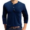 Men's Long Sleeve Basic Pullover Shirt Fashion Casual Stylish Henley Shirts Lightweight Soild Button T-Shirts (XX-Large,Blue) view 2