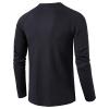 Men's Waffle Crewneck Henley Shirt Lightweight Long Sleeve Stretchy Shirt Classic Pullover Undershirt Sweater (X-Large,Black) view 3