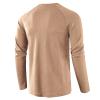 Men's Waffle Crewneck Henley Shirt Lightweight Long Sleeve Stretchy Shirt Classic Pullover Undershirt Sweater (XX-Large,Apricot) view 3