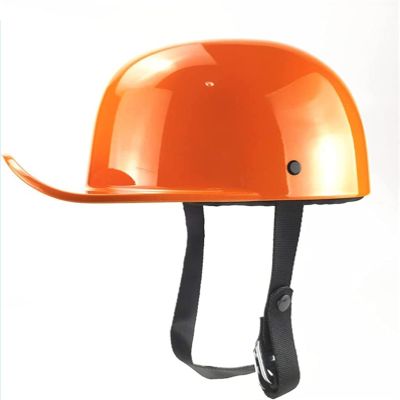 Baseball Style Motorcycle Half Helmet,DOT Approved Open Face Vintage Road Riding Street Scooter Skull Cap Bike ATV Helmet for Adults Men Women(Orange,X-Large)