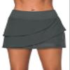 Aleumdr Women's Printed Waistband Layered Swim Dress Ruffle Swim Skirt Swimsuit Bottom Only Gray 2011 XX-Large view 1
