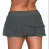 Aleumdr Women's Printed Waistband Layered Swim Dress Ruffle Swim Skirt Swimsuit Bottom Only Gray 2011 XX-Large view 4