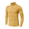 Men's Mock Turtleneck Long Sleeve T Shirts Casual Basic Half Neck Undershirt Lightweight Thermal Pullover Sweater (Large,Yellow) view 2