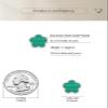 14K Gold Four Leaf Clover Stud Earrings for Women Lucky Flower Jewelry (Green Stripe-White Gold Plated) view 3