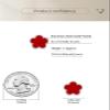 14K Gold Four Leaf Clover Stud Earrings for Women Lucky Flower Jewelry (Red-White Gold Plated) view 3