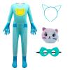 YODISON Hero Full Body Jumpsuit with Ear Headband Eye Mask Purse Outfit for Stage Performance Themed Gathering-110cm/blue-green view 2
