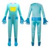 YODISON Hero Full Body Jumpsuit with Ear Headband Eye Mask Purse Outfit for Stage Performance Themed Gathering-130cm/blue-green view 3